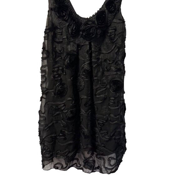 My Pretty Angel Black Sleeveless Dress With Rosette Applique Details . NWOT - Picture 3 of 12